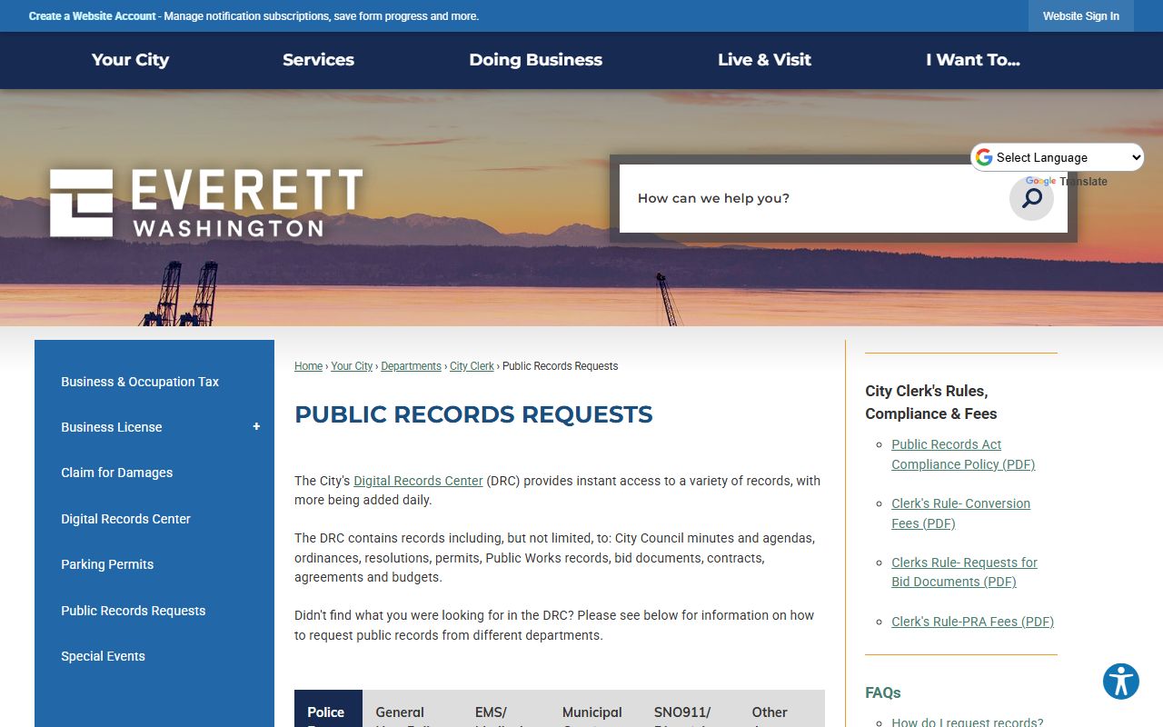 Everett Recent Arrests public records