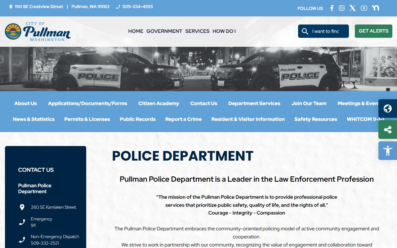 Pullman Recent Arrests police department