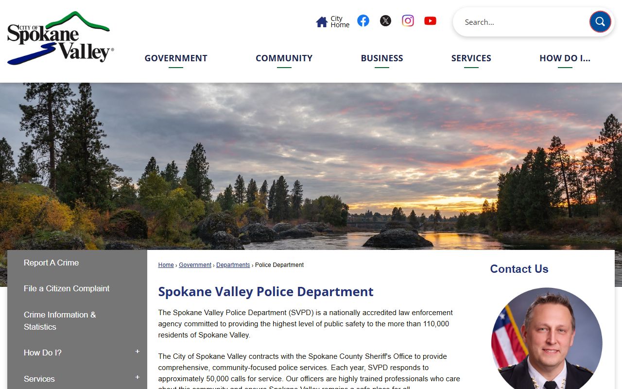 Spokane Valley recent arrests police department page