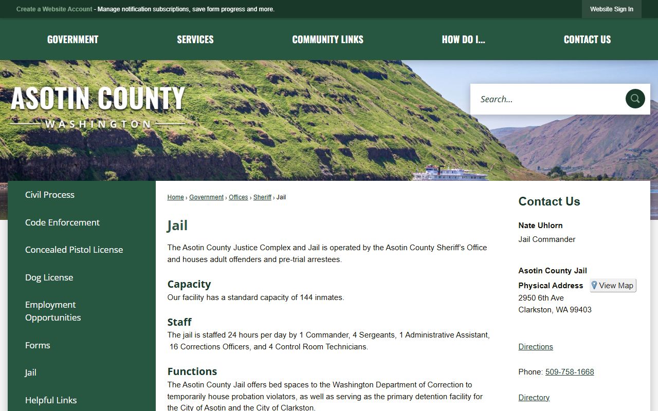 Asotin County recent arrests jail source