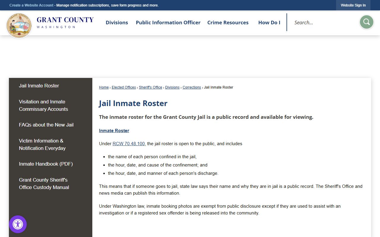Grant County recent arrests jail roster source