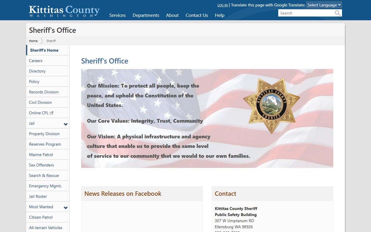 Kittitas County recent arrests sheriff office source