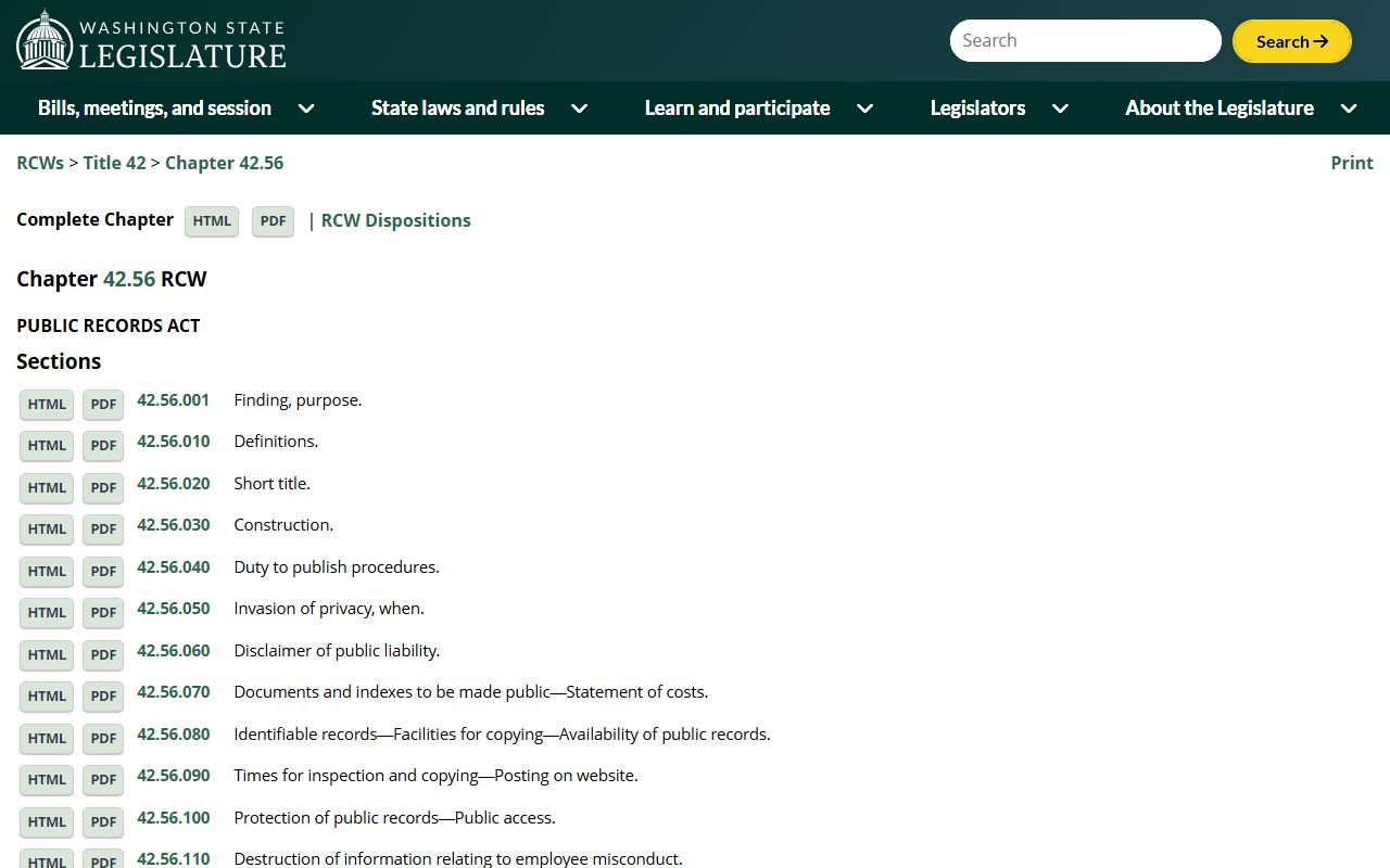 Washington recent arrests public records law source